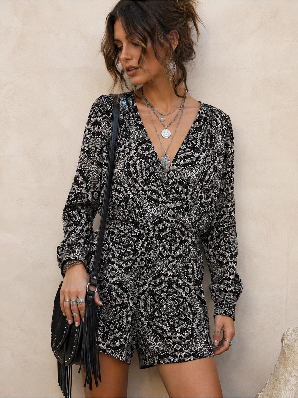 BCBG Whimsigoth Snake Print Romper Animal Print Boho Fairy Grunge